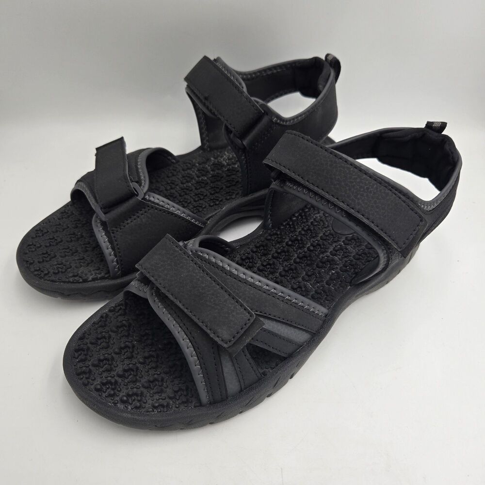Everest Trail Sandals Mens 9 Black Hiking Outdoor Sport Adjustable Gorpcore Shoe
